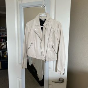 White faux leather jacket